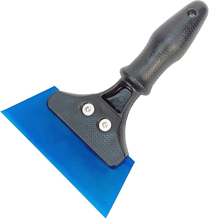 Heavy Duty Car Windshield Squeegee Rubber Shower Squeegee Water Blade Ice Scraper Rubber Squeegee Glass Wiper with Non-Slip Handle for Bathroom Cleaning, Window Tinting, 8Inch