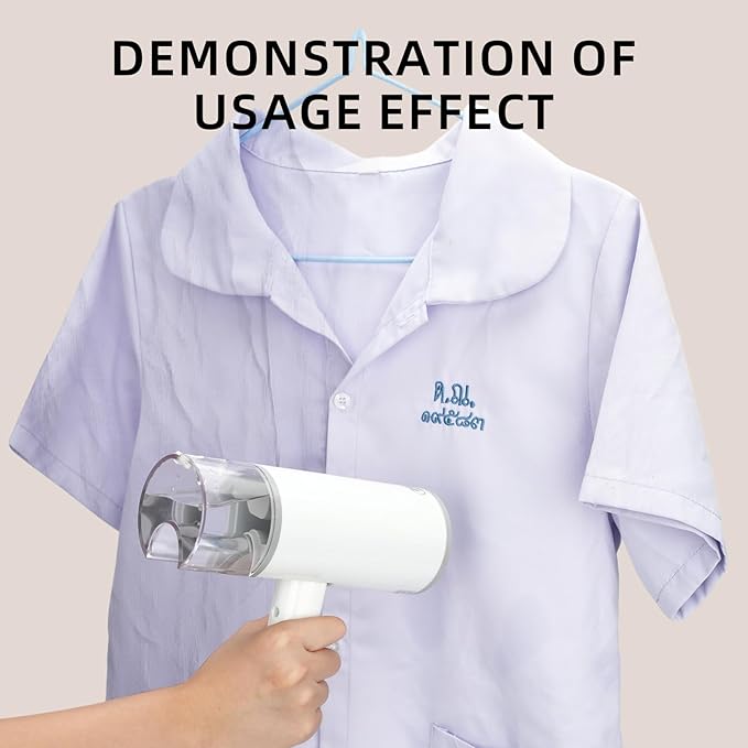 Nexcrate Travel Clothes Steamer, Portable Garment Wrinkle Remover - 800W One-Touch Steam, Stainless Steel Plate & Foldable Handheld Design