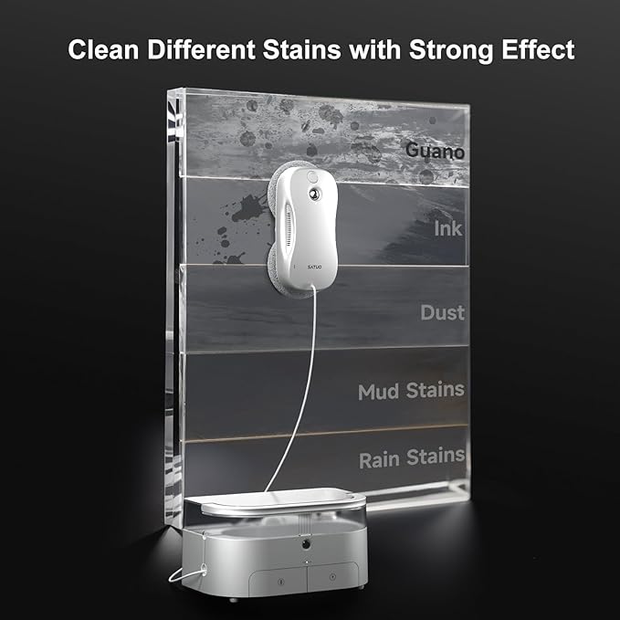 Satuo S9PRO Window Cleaning Robot,Window Cleaner Robot with Portable Station Suitable for Stubborn Stains Intelligent Path Planning Automatic Dual Water Spray Edge Detection
