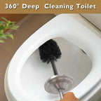 Stain Nickel Toilet Brush and Holder Set, Stainless Steel Toilet Brush for Bathroom,Heavy Duty Silver Toilet Bowl Brush,Deep Cleaning Modern Toilet Cleaner Brush -Space Saving, Covered Brush