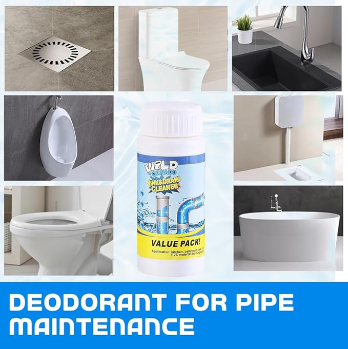 2025 Upgrade Sink Drain Cleaner, Sink and Drains Cleaner, Multi-functional Sink and Drain Cleaner Powder Cleaning, Drains Foam Cleaner, Powerful Pipe Dredging Agent for Kitchen Toilet (2Pcs)