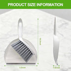 Mini Broom and Dustpan Set,Hand Broom with Dustpan Combo Nesting Snap-On Handheld Dust Pan and Brush Set, Small Broom and Dustpan Set for Kitchen, Desktop, Pet, Floor, Sofa, Grey White