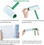 UNIKON Lint Roller Sticky Roller Pet Hair Roller, Long Handle Sticky Mop with 4-Foot Extendable Handle 30 Sheets, Green