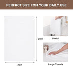 Homaxy 100% Cotton Oversized Waffle Weave Kitchen Dish Towels, Ultra Soft Absorbent Quick Drying Cleaning Towel, 20 x 28 Inches, 4-Pack, White