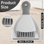 Mini Dustpan and Brush Set Portable Table Top Cleaning Brush and Dustpan Set Dining Table Crumb Sweeper with Soft Bristles Multipurpose Desktop Keyboard Cleaning Tools for Home Office (2, Gray)