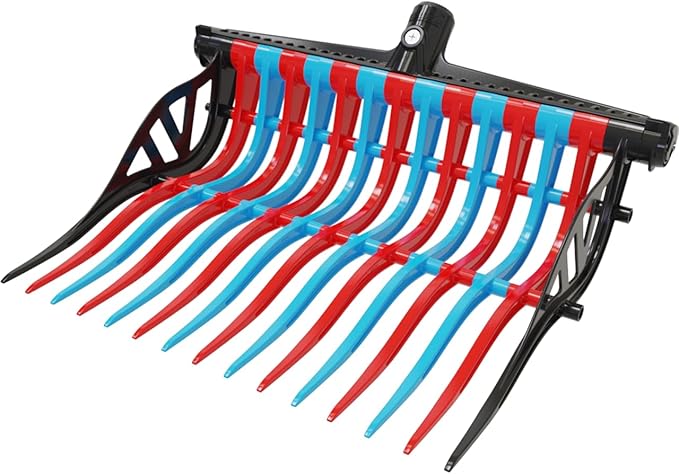 Wave Fork by VERSZA Farm & Ranch| Manure Fork Replacement Head| Durable TINES That Don't Break ! (Color RED Blue)