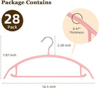 MOPALL Clothes Hangers 28 Pack, Non Slip PVC Coating Metal Sweater Hanger No Shoulder Bump, 16.5 inch Wide Heavy Duty Durable Adult Coat Hanging for Closet, Suit, Dress, Jacket, Pant, Shirt