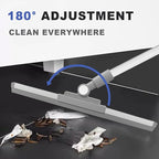 Floor Squeegee - 52 Inch Adjustable Long Handle 14.2 Inch Rubber Blade 180° Rotatable Head Heavy Duty Squeegee Broom for Floor Window Bathroom Tile Garage Concrete Shower Patio (White)