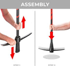 INTERTOOL Pick Axe for Digging - 36” Heavy Duty Garden Mattock Pickaxe - Rust Resistant Steel with Adze Hoe & Shock Absorbing Fiberglass Anti-Slip Handle - Cultivate, Loosen Soil, Dig - HT08-0305