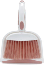 Broom Dustpan Brush Small Dust pan: Small Broom and Dustpan Set Mini Dust pan and Brush Set for Desk, Home, Camping Tent (Pink)