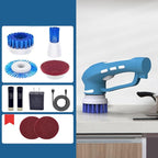 RICHOOSE Cordless Electric Spin Scrubber with 6 Brush Heads & 2 Rechargeable Batteries, Power Scrubber for Shower Tile Grout Tub Bathroom Cleaning, IPX7 Waterproof Handheld Scrubber