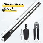 Post Hole Digger Tool, Heavy Duty Post Hole Digger with 55 Inch Handle, Dual Sharp Blades for Soil Plugging, Digging, Cultivating, Weeding, Manual Post Hole Digging Tool Garden Shovel, Black