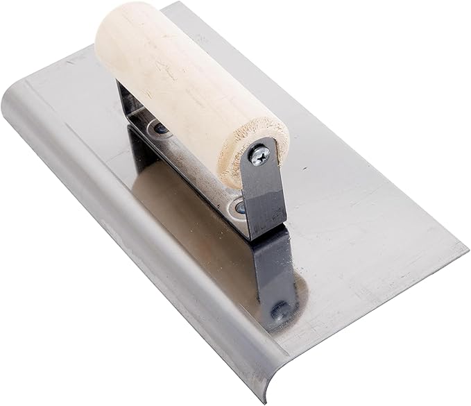 MARSHALLTOWN QLT Stainless Steel Hand Edgers, Wood Handle Material, 229mm Length, 76mm Width, 16mm Lip, 13mm Radius, Made In The USA, CE565S