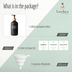 Black Glass Kitchen Soap Dispenser, Detergent Dispenser or Dish Soap Dispenser for Kitchen Sink, Black Soap Dispenser, Modern Farmhouse Decor Dish Soap Pump for Kitchen Organization