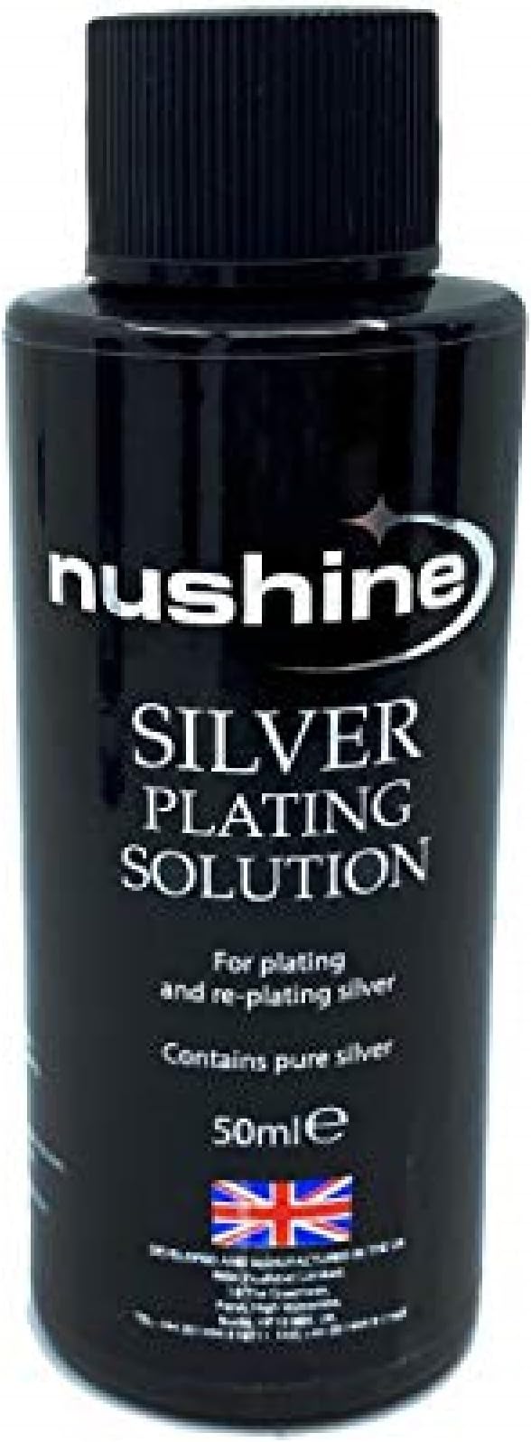 Nushine Silver Plating Solution 1.7 Oz - permanently plate PURE SILVER onto worn silver, brass, copper and bronze (ecofriendly formula)