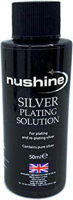 Nushine Silver Plating Solution 1.7 Oz - permanently plate PURE SILVER onto worn silver, brass, copper and bronze (ecofriendly formula)