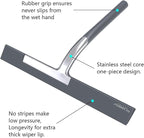 Shower Squeegee for Glass Doors, RICHMIRTH 11" Inch Width Silicone Rubber Blade Squeegee Window Cleaner Tool Squeegee for Shower Glass Doors Bathroom Mirror Car Window Tile - Gray