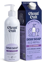 Bundle of Cleancult Dish Soap Liquid Refills (32oz, 1 Pack) Wild Lavender + Cleancult -Wild Lavender - Liquid Dish Soap - Refillable Aluminum Bottle - 16 oz