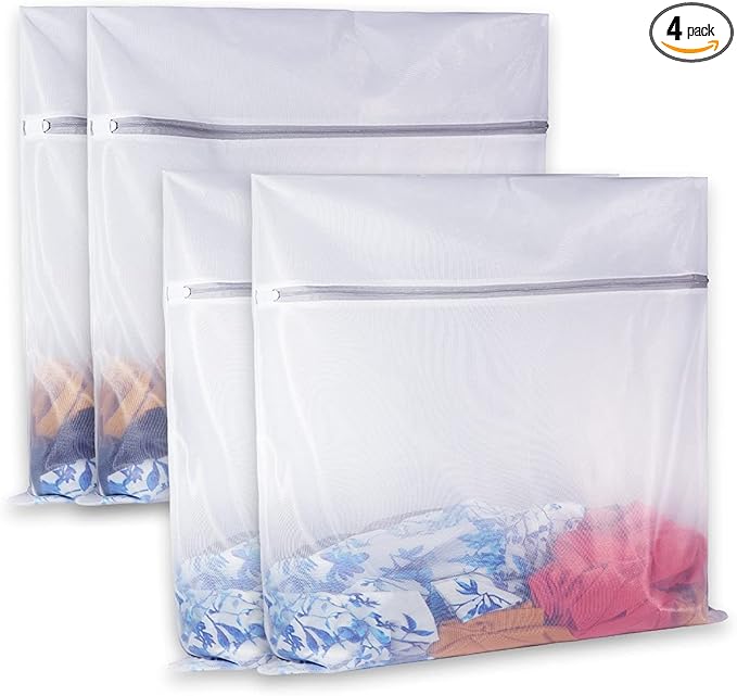 Laundry Mesh Bag-Heavy Duty Mesh Laundry Bags,Laundry Bags Mesh Wash Bag for Washing Machine-Supper Zipper Net Laundry Bag for Travel,Lingerie,Sweater,Garment,Undergarment 4（24Inch×24Inch）