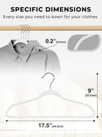 Smarter Plastic Hangers 200 Pack - Thin Hangers Non-Velvet with 360° Swivel Chrome Hook & Notches, Sweater Hanger No Shoulder Bump - Ideal for Dresses, Coats, Shirt, Jacket, Sweater - White
