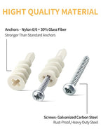 Self Drilling Drywall Anchors and Screws Kit (120PCS, 2 Sizes – #6 & #8) – Heavy Duty Wall Anchors for Curtain Rods,Shelves,Picture Frames – No Pre-Drill,Easy Installation