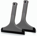 Super Flexible Silicone Squeegee, Auto Water Blade, Water Wiper, Shower Squeegee, 5.9'' Blade and 7.5'' Long Handle, for Car Windshield, Window, Mirror, Glass Door, Grey Black