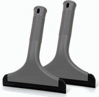 Super Flexible Silicone Squeegee, Auto Water Blade, Water Wiper, Shower Squeegee, 5.9'' Blade and 7.5'' Long Handle, for Car Windshield, Window, Mirror, Glass Door, Grey Black