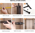 Pull Down Closet Rod for Hanging Clothes, Retractable Wardrobe Hanger for Cabinet Inside Width 35"~47.2", Aluminium alloy Tubing with Plastic Housing, 44 lb Weight Rating