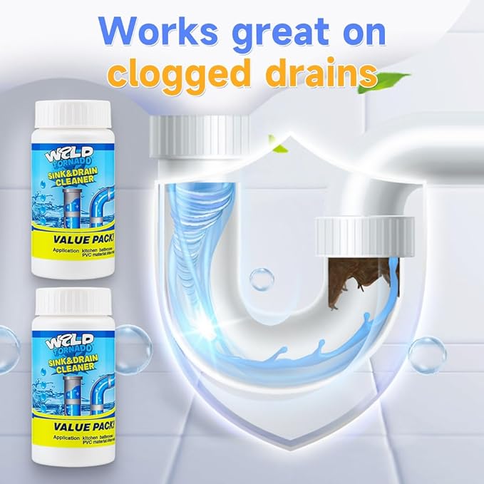 Sink Drain Cleaner, 2025 New Multi-functional Sink and Drain Cleaner Powder Cleaning, Drains Cleaner Foam Cleaner, Powerful Pipe Dredging Agent for Home Kitchen Toilet (1Pc)