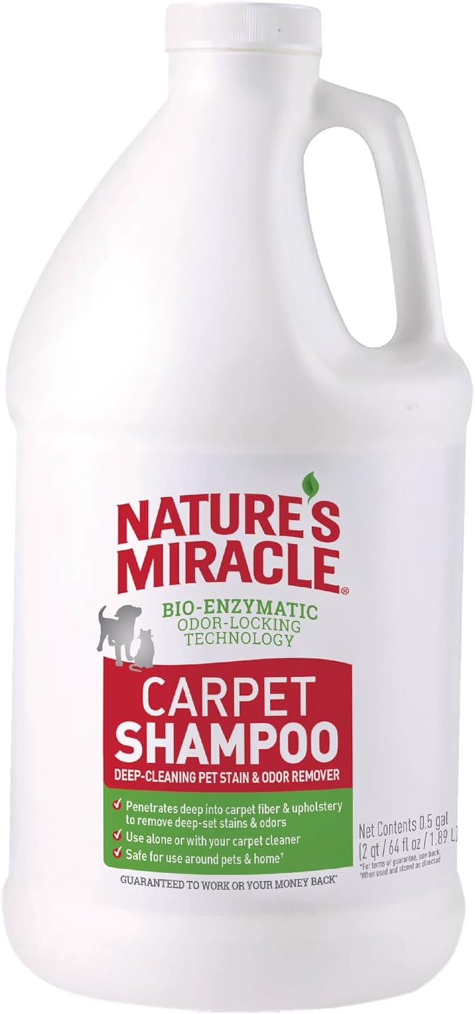 Nature’s Miracle Carpet Shampoo, Deep-Cleaning Pet Stain And Odor Remover, 64 Ounces