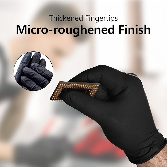 Disposable Gloves 100 Count, Black Nitrile Gloves for Cleaning, Powder & Latex Free Food Prep Gloves for Men & Women, Medium