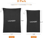 WiseBoy 2 Pack Laundry Bags, Washable Wet Dry Bag, Travel Laundry Bag Dirty Clothes Organizer, Swimming Yoga Bathing Suit Workout Wet Dry Bag - Black