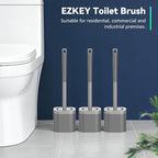 Toilet Bowl Brush and Holder, 3 Pack Compact Toilet Brush Set with Nylon Bristles Toilet Brush Hidden Scrubber Brushes for Bathroom Cleaning-Grey