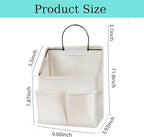 Wall Hanging Storage Bag,Wall Hanging Organizer Bags with Pockets, Wall Organizer Storage for Dormitory Bathroom Bedroom Kitchen (White 1)