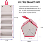 Kenpal Sunglasses Storage Organizer Holder Foldable Travel Case with 5 Slot Compartments for Multiple Glasses