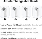 Electric Cleaning Brush with 4 in 1 Multiple Brush Heads,Indoor Household Cordless Motorized Brush for Bathroom Toilet Kitchen Tile Crevice(Gray)