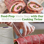 Regency Wraps Butchers Cooking Twine, Heavy Duty, 1200 ft,16 Ply, 2.4mm, Food-Safe Cotton Kitchen String for Turkey Trussing, Meat Prep, Crafting, Natural, Pack of 1
