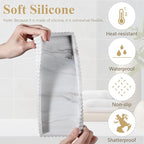 Silicone Bathroom Tray Small Vanity Organizer Rectangle Sink Caddy Sponge Holder Kitchen Counter Decor for Dish Soap, Perfume, Candle, Marble