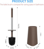 SetSail Toilet Brush, Compact Size Toilet Bowl Brush and Holder Toilet Brushes for Bathroom with Stainless Steel Handle Toilet Cleaner Brush with Durable Scrubbing Bristles, 3 Packs,Brown