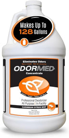 ODORMED Odor Eliminator Concentrate – Pet Odor Eliminator for Strong Odor on Floors, Walls, Cages & More – All-Purpose Carpet Deodorizer w/Safe, Non-Enzymatic Formula (1 Gal, Caribbean Citrus Mist)