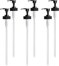 Gallon Pump Dispenser, Fits Most 1 Gallon Jugs and Containers 38/400 Snow Cone Syrup Pump Lid Top Replacement for Sanitizer, Lotion, Shampoo, Conditioner (Balck - 6 Pack)