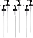 Gallon Pump Dispenser, Fits Most 1 Gallon Jugs and Containers 38/400 Snow Cone Syrup Pump Lid Top Replacement for Sanitizer, Lotion, Shampoo, Conditioner (Balck - 6 Pack)