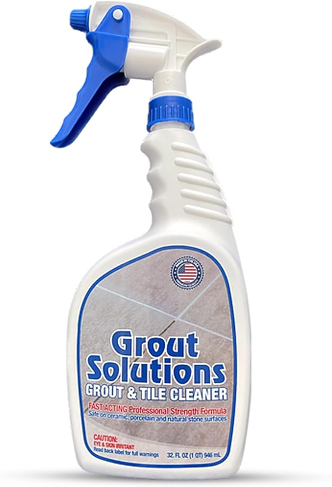Professional Grout Cleaner – Acid-Free, Safe Deep Cleaner & Stain Remover for Tile, Ceramic, Porcelain, Marble & Colored Grout – Easy-to-Use 32oz Bottle