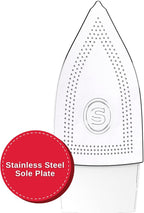 SINGER SteamCraft Steam Iron (1700W) | Steamer with Stainless Steel Plate, OnPoint Precision Tip for Hard-to-Reach Areas, Vertical Steam, Auto Shutoff & 300ml Tank Capacity – Pink