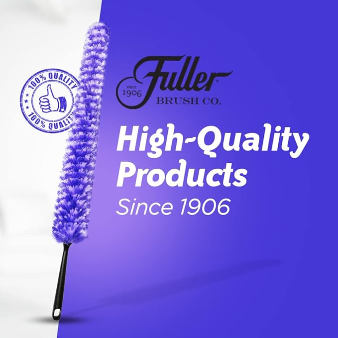 Fuller Brush Furry Wand Duster - 30" Netted Fiber Cleaner - Bendable Hand Sweeper Cleans Dust Dirt Lint & Cobwebs on Window Blinds Shelves Counters & More