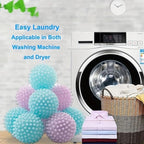 Reusable Laundry Dryer Balls, Pink Plastic Anti-Static Fabric Softener, Reduces Wrinkles, Sustainable Cleaning Supplies, Essential Washing & Drying Aid for Soft, 6 Pack, 2.36 in (Pink)