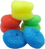 Handy Housewares Durable Non-Scratch Nylon Scouring Pads | Round All-Surface Cleaning Pads | Multi-Use Kitchen Scrubbers | Safe for Non-Stick Cookware | 24-Pack Random Colors
