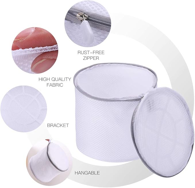 Kimmama Bra Washing Bag for Laundry, Laundry Bags Mesh Wash Bags, Net Washer Sack with Zipper, Lingerie Pouch for Cleaning and Drying Underwear, Delicates, Brassiere, Bralette, Undergarment