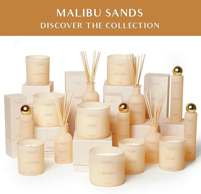 Benevolence LA Malibu Nights Room Spray | Champagne & Peony | 3.4oz | Versatile Home Fragrance, Pillow & Linen Spray | Low VOC, No Alcohol | Malibu Sands Collection