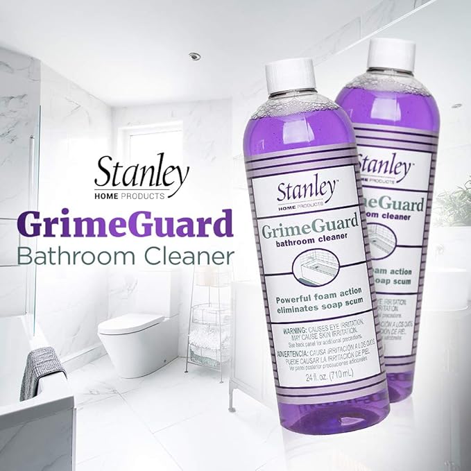 STANLEY HOME PRODUCTS GrimeGuard Bathroom Cleaner - Bleach Free & Non Abrasive Eco Shower & Kitchen Tiles Disinfectant & Deodorizer - Cleans Grime (Refill Bottle)